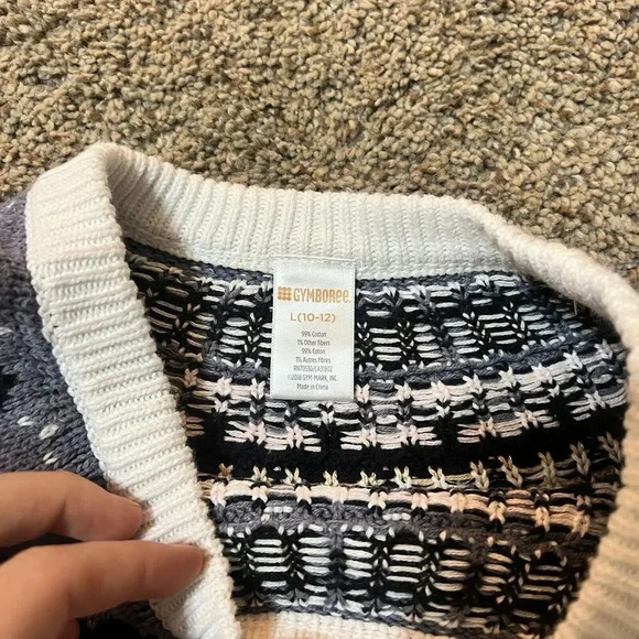 Gymboree Fair Isle Sweater Shirt Dress Girls Cable Knit Pattern Boho Warm White - Picture 5 of 9